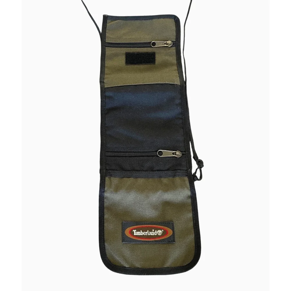 TIMBERLAND Men's Olive Green Canvas Sling Security Waterproof Small Outdoor Bag
